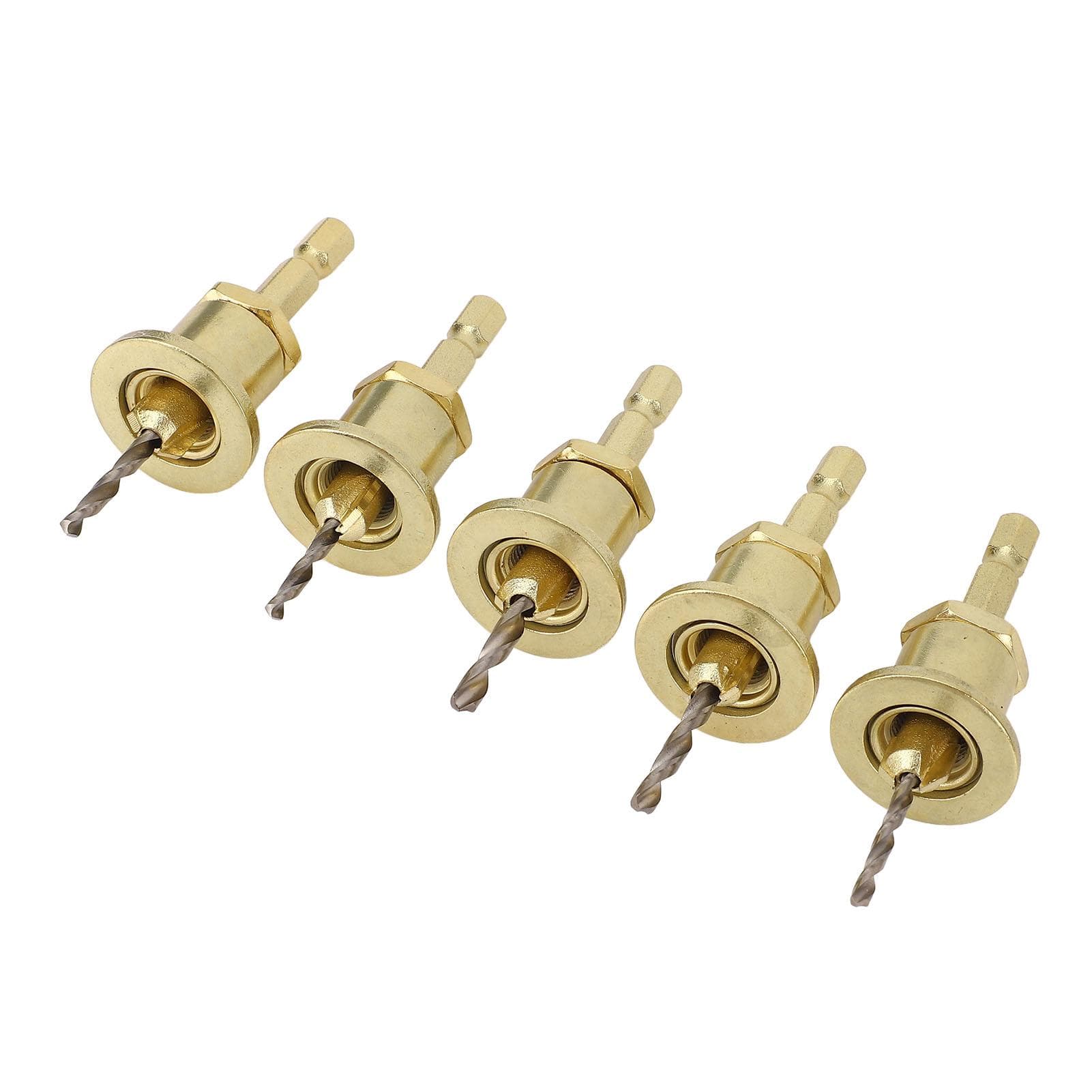 5Pcs Countersink Drill Bit Set 14in Adjustable Hex Shank 2.84mm Cone Hole Counterbore Router with