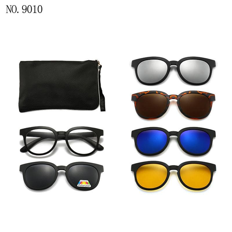 1/6 In 1 Magnetic Clip On Sunglasses For Men Women Polaroid Sun Glasses With Box Optical Accessories SHOW AS PICTURE