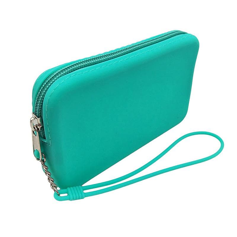 Square Silicone Cosmetic Storage Bag Travel Makeup Brush Holder Portable Digital Storage Bag Waterproof Case green