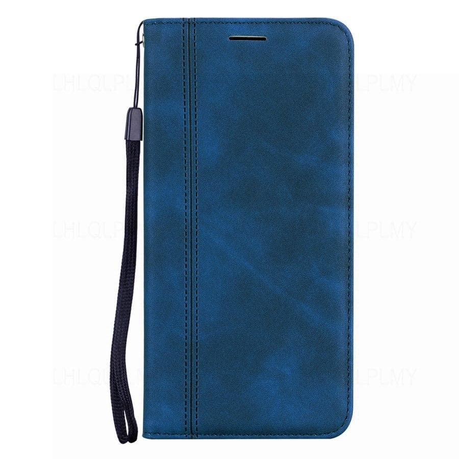 Luxury Leather Flip Wallet Case For Samsung Galaxy A33 A23 A15 A25 A16 A32 A52 A54 A34 A13 A53 5G A17 A55 A26 A36 A56 A14 A35 S25 Book Open Left Cover Samsung M54 blue