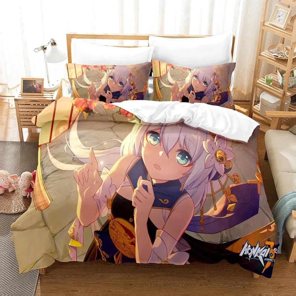 3D Anime Honkai Impact 3rd Bedding Set Printed Decorative Duvet Cover Set Bedclothes Quilt Cover Home For Home Textiles 70x133cm 2pcs