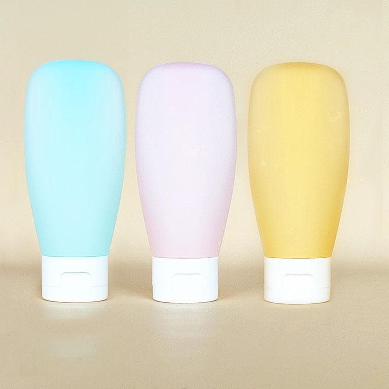 3Pcs/Set Soft Silicone Lotion Container Squeeze Tube Empty Bottle Refillable Bottle Portable Travel Shampoo Bottle 60ml 100ml 100ml