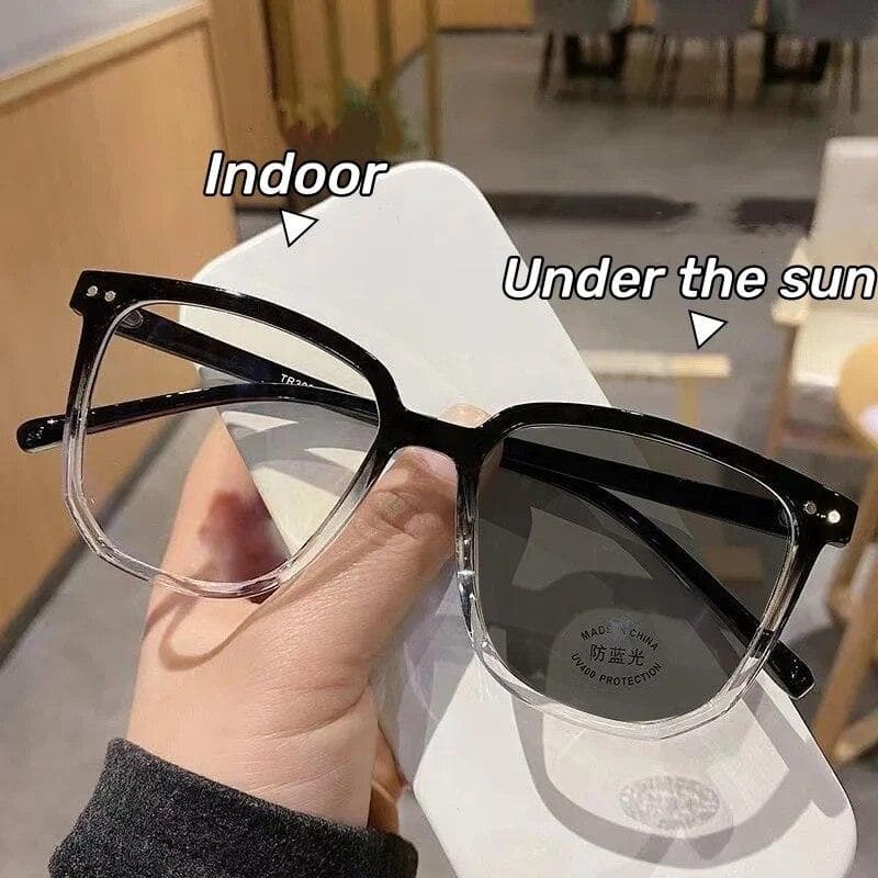 Intelligent Photochromic Myopia Glasses Outdoor Color Changing Finished Near-sighted Eyewear Men Women Minus Diopters Eyeglasses -3
