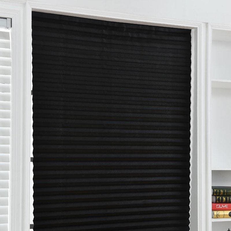 1Pc for Home Window Door Pleated Blinds Self-adhesive Half Blackout Windows Curtains 60X150cm