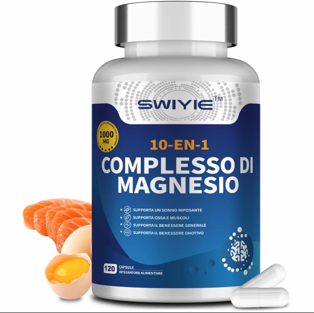 NutriZen 10-in-1 Magnesium 1000mg (120 Vegan Caps) - Premium Complex with Glycinate & Taurate for Optimal Muscle, Heart & Nervous System Support