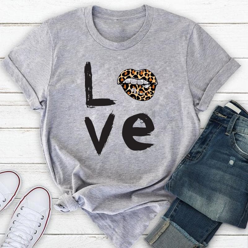Letter Style Trend Cute Lovely Print Graphic Tee Ladies Female T Clothing Summer Top Casual Women's Fashion Short Sleeve T-shirt M