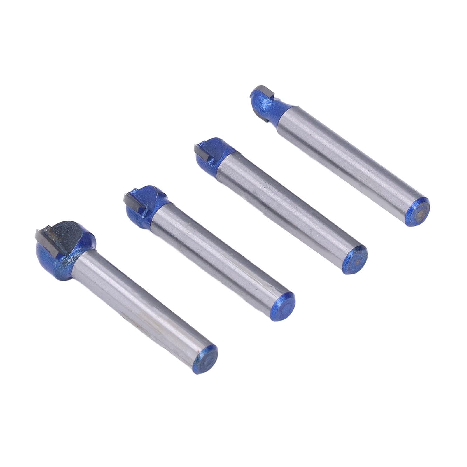 4PCS Round Nose Router Bits Double Flute Woodworking Core Box Milling Cutter with 14in Shank