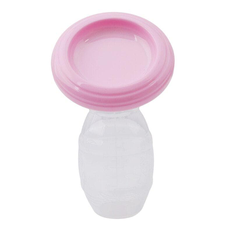 Silicone Breastfeeding Manual Nursing Strong Suction Reliever Breast Pumps Feeding Milk Bottle Sucking Breast Milk Collector pink