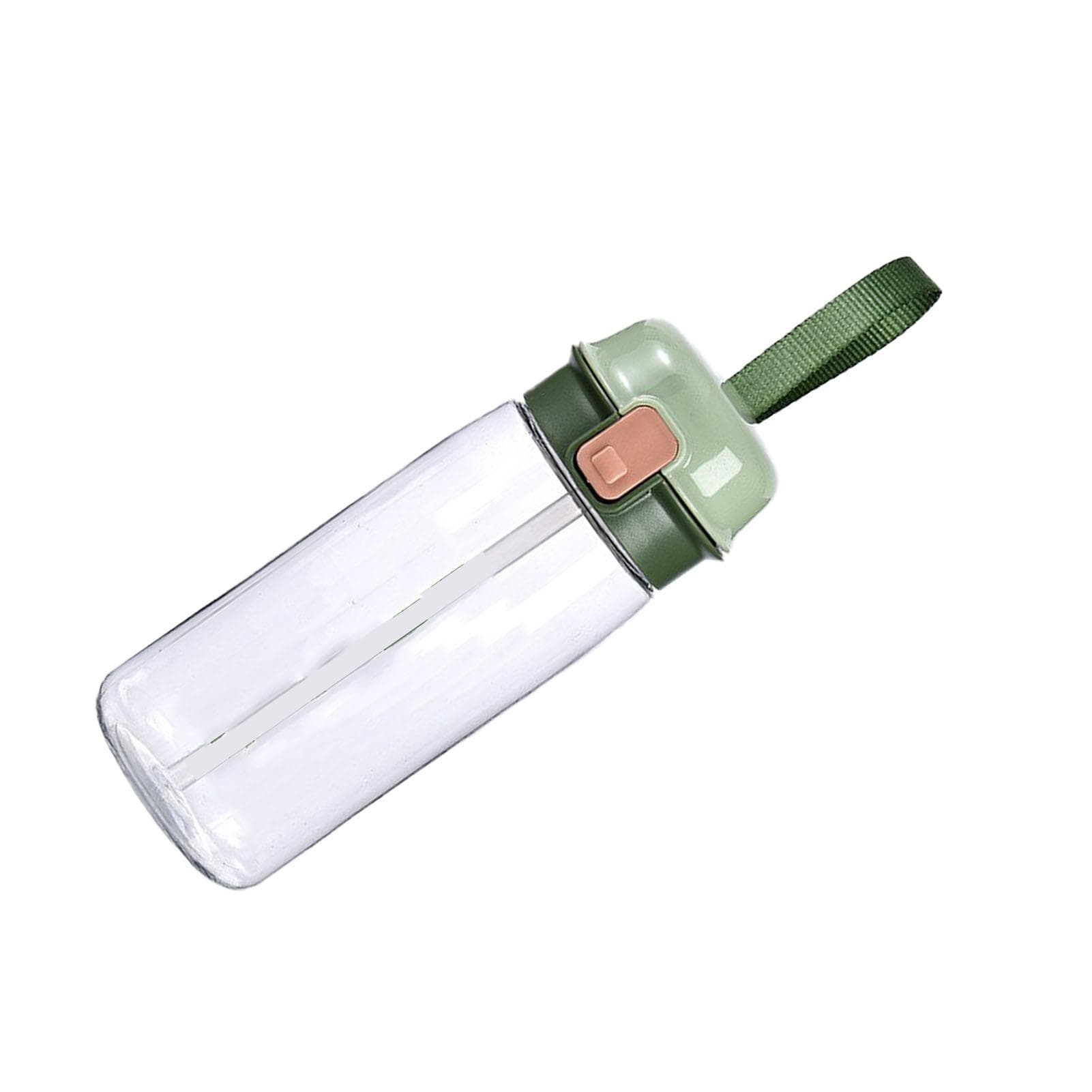 Kids Water Bottle with Straw Lid Drinking Water Bottle with Carrying Strap Marking Large Capacity