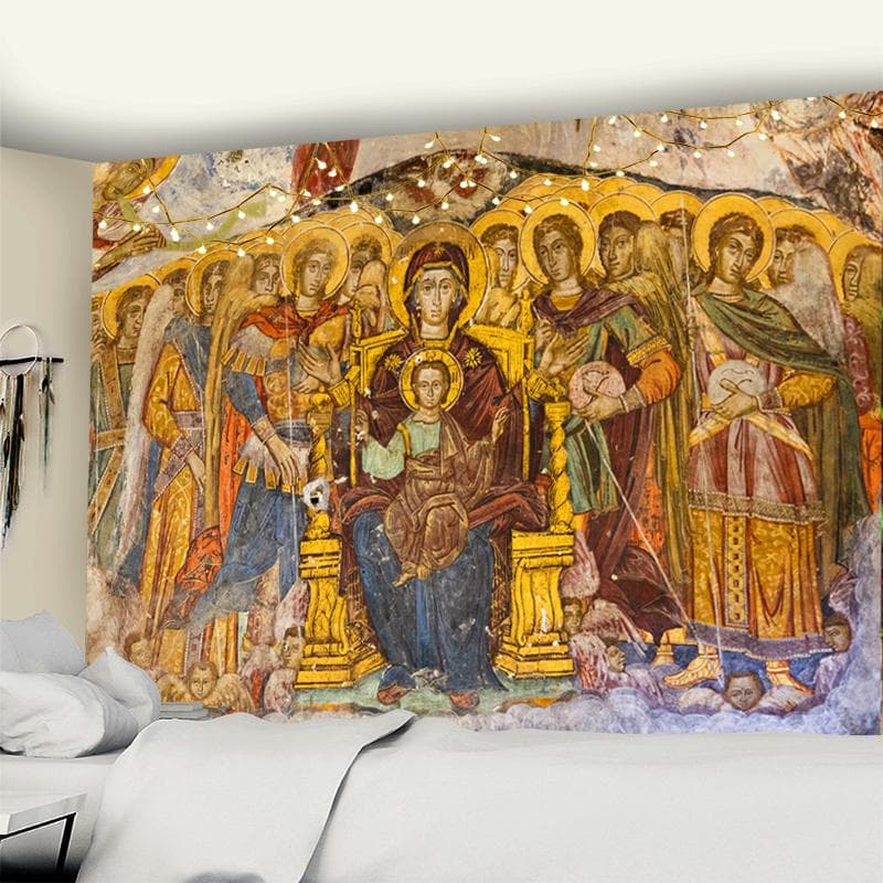 Imperium Romanum Picture Tapestry King Justinian dynasty Retro Wall Cloth Wall Tapestries Boho Home Decor Wall Art Mural Macrame 150x150CM