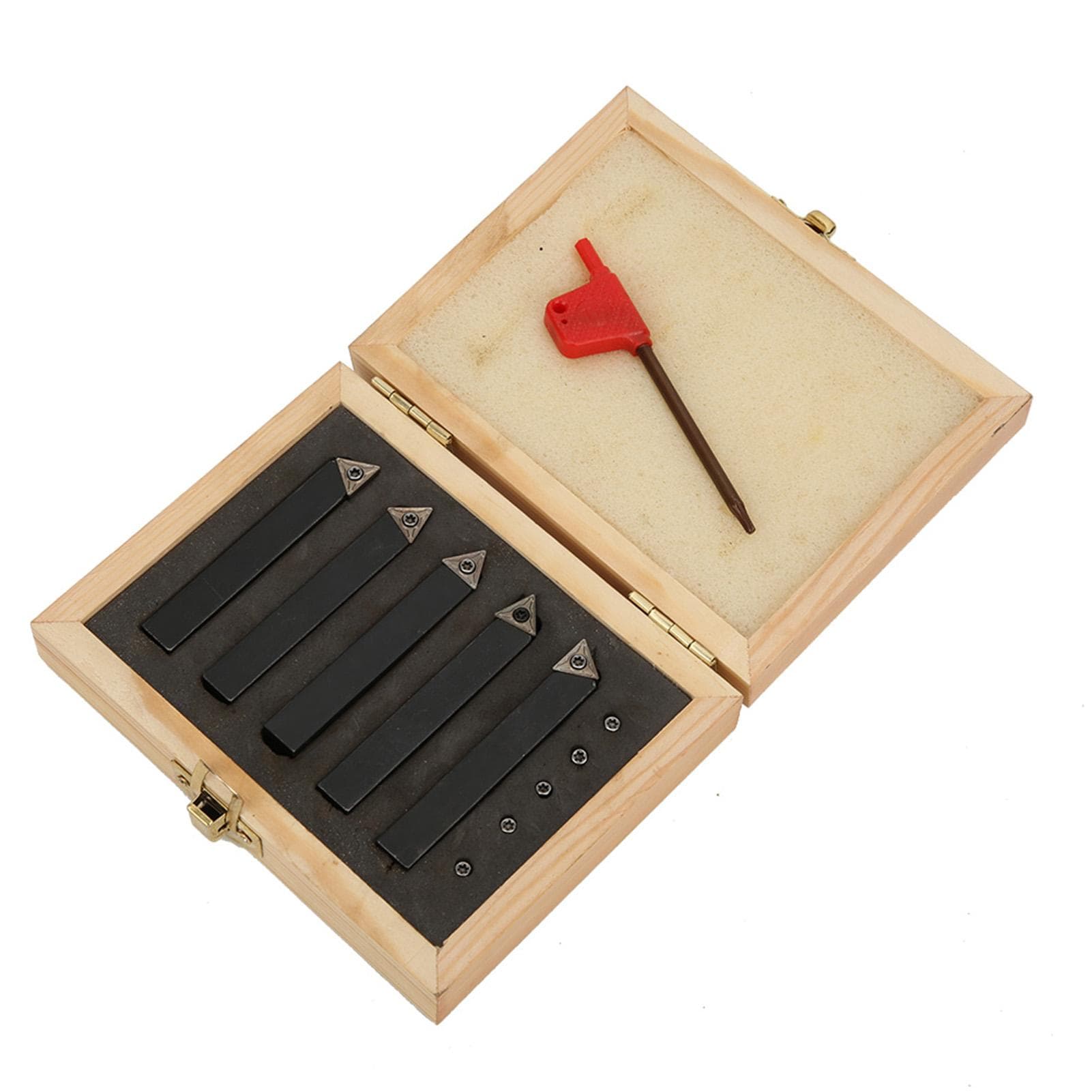5Pcs 38in Indexable Turning Tool Set Cemented Carbide Machining Lathes Cutting Facing Tools