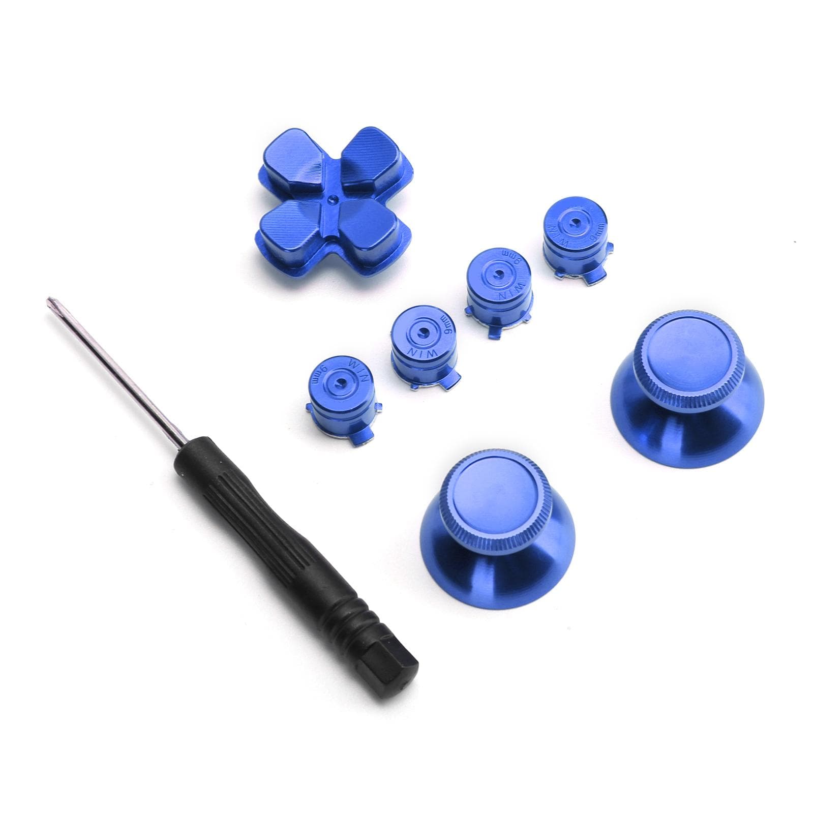 Metal Button Thumbstick Simulates Grip for PS4 Gamepad Controller Joystick ReplacementRose Red blue