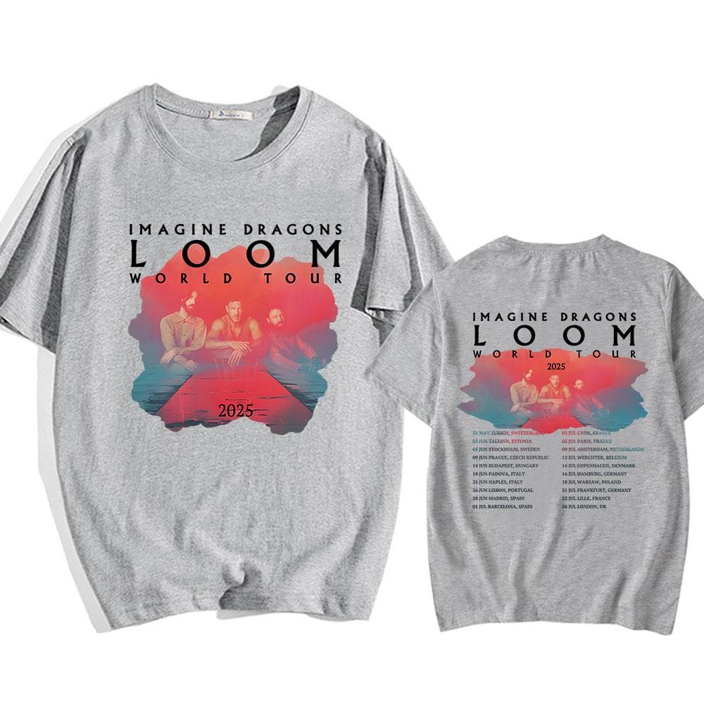Imagine Dragons Loom Tour 2025 T-shirt Short Sleeve Cotton Men/Women Tshirts High Quality Soft Unisex Streetwear Hip Hop Fashion XXL