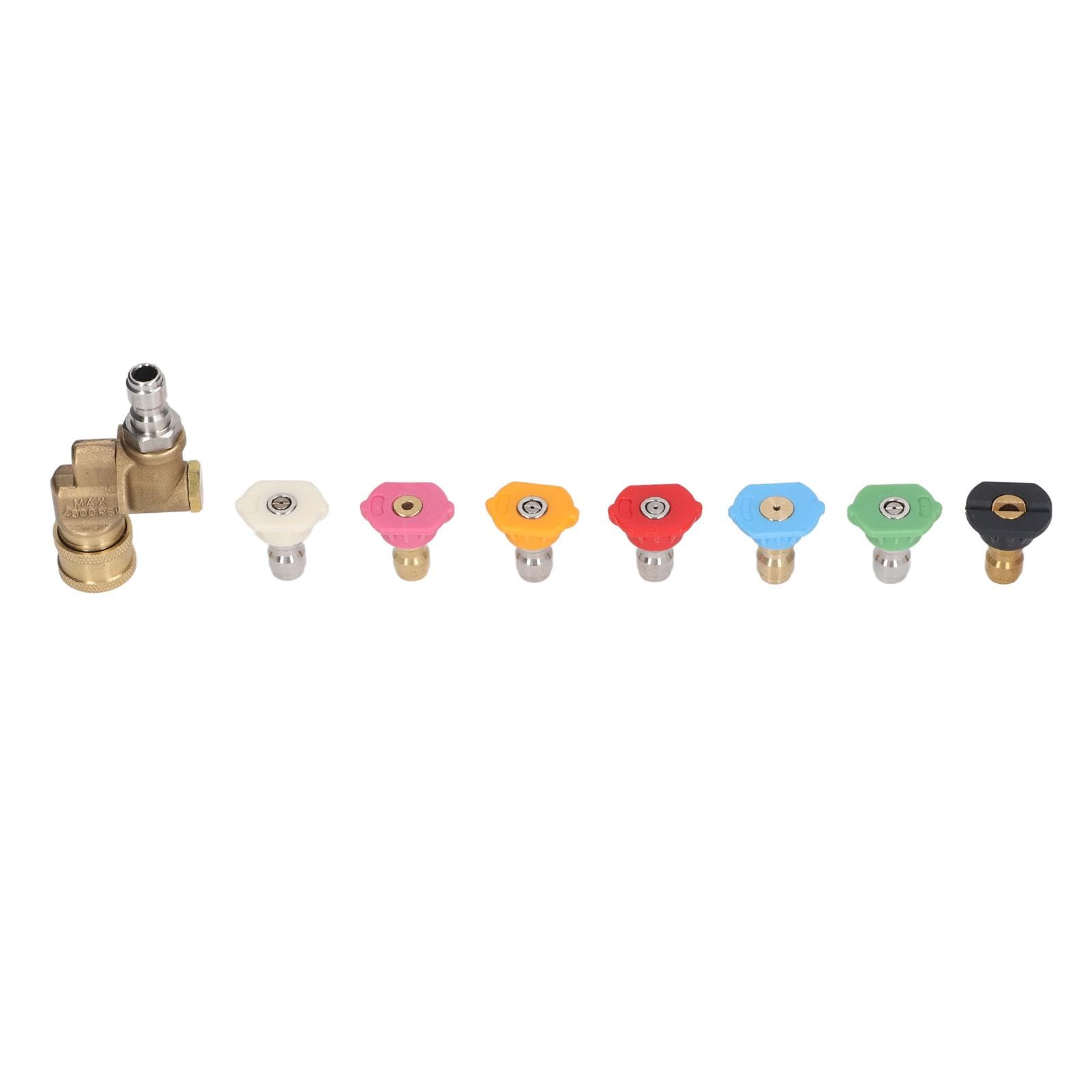 7PCS Pressure Washer Nozzle Tips with Coupler 14in Quick Interface 2.5GPM 4500PSI Multiple Degrees