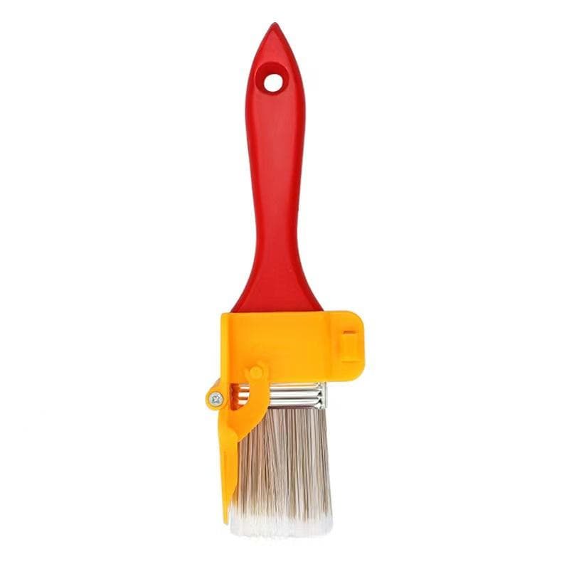 1pc Multi-Purpose Edge Painting Brush - No Battery, Manual Plastic Tool with Wooden Handle for Walls, Ceilings & Narrow Surfaces red