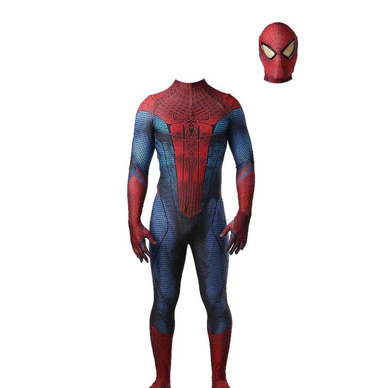The Amazing Spider-man Suit Blue&red Spandex Bodysuit For Kids And Adults Kids M