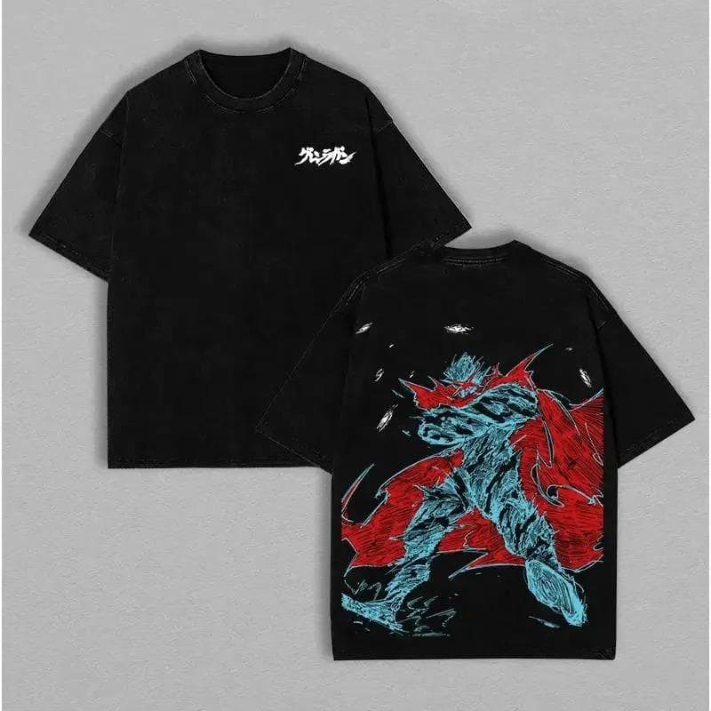 Tengen Toppa Gurren Lagann“Spiral Overdrive Protocol”Women Tshirt Washed Cotton T-shirt T Shirt Men Clothing Short Sleeve Tees M