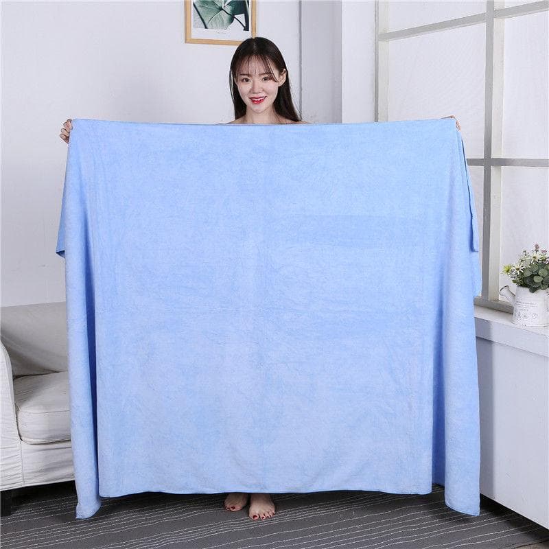 70-200cm Extra Large Microfiber Bath Towel Soft Super Absorbent Map Quick-drying Towels Homeuse 70x140cm light blue