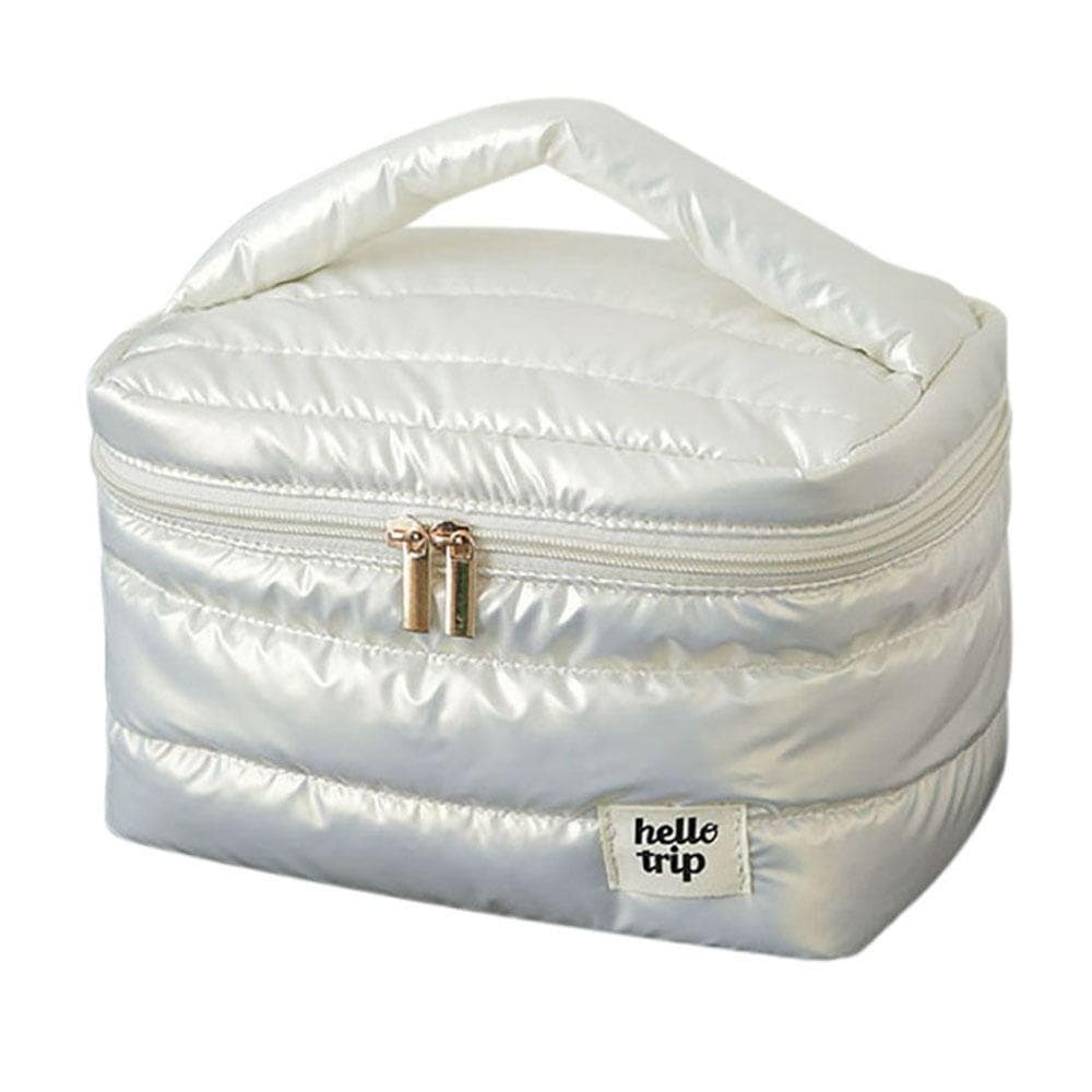 High Quality Large Capacity Makeup Bag Multifunctional Storage Portable Cosmetic Bag Travel Organizer Washbag white