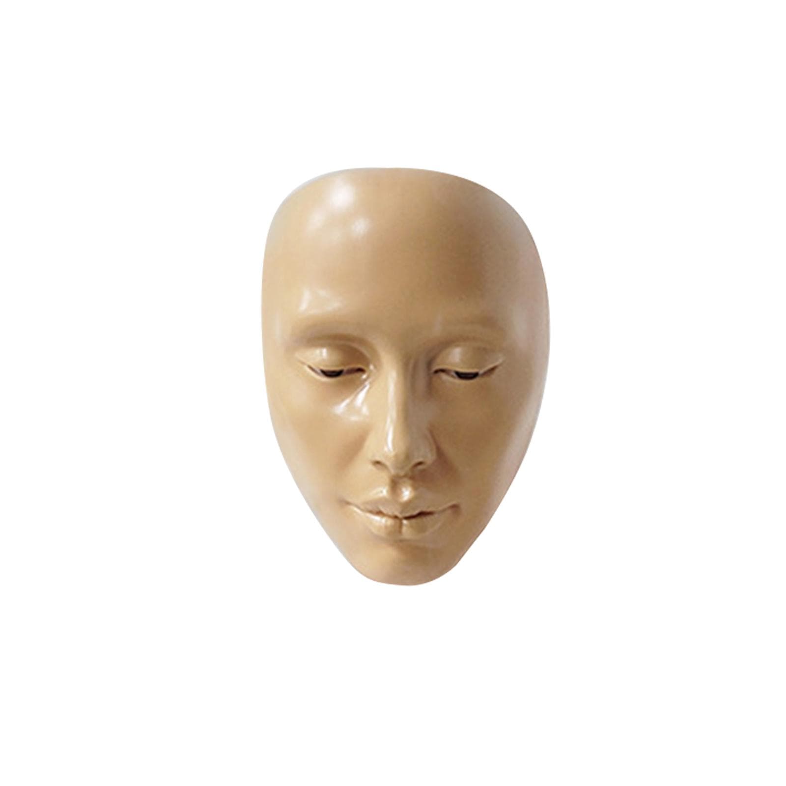 Full Face Makeup Mannequin Silicone Practicing Board Perfect Aid To Practice Makeup For Beginner beige