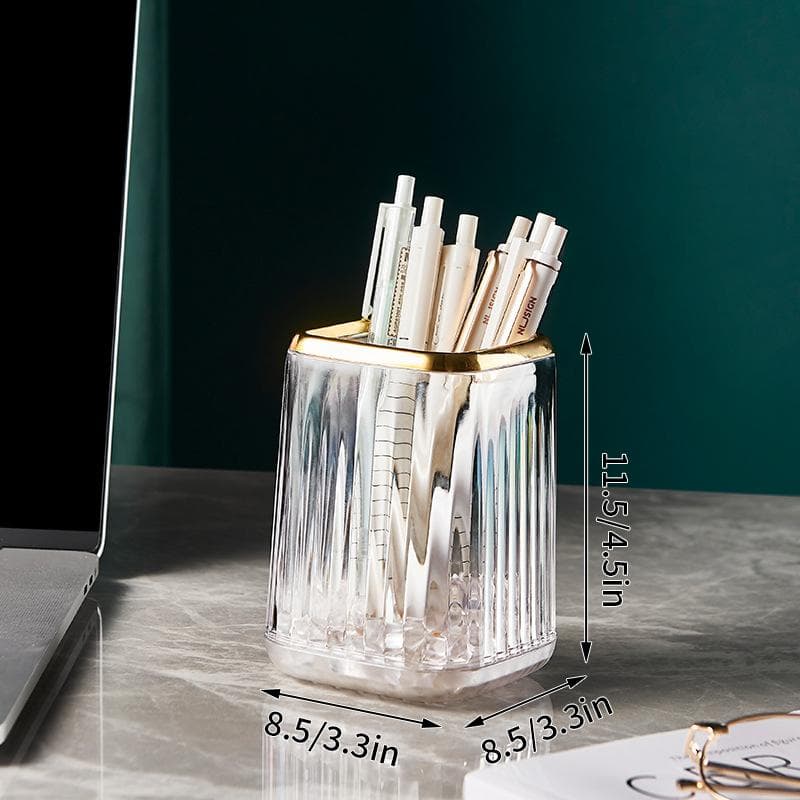 Luxury Makeup Organizers Desktop Cosmetic Brush Storage Box Office Pen Case Make Up Brushes Organizer Lipstick Sundries Holder white