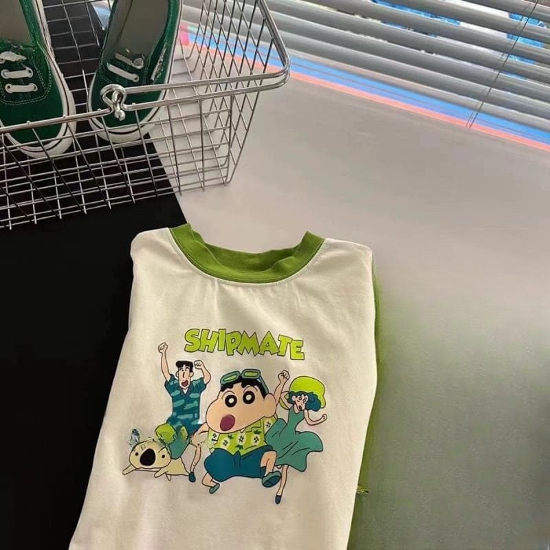 Pure Cotton Children's Short-sleeved T-shirt Summer New Cartoon Print Boys and Girls Clothing Baby Baby Style Tops 80cm