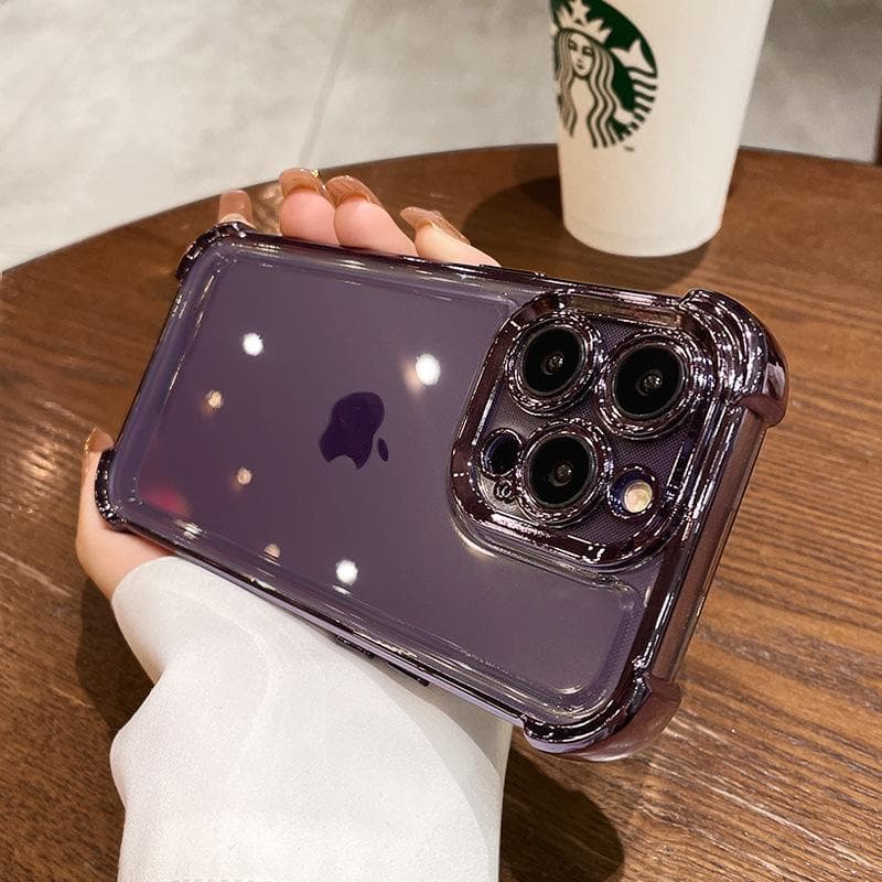 Suitable for Iphone16promax Phone Case, Transparent Apple 15 Protective Case, Electroplated 14/13, Four-corner Airbags, Anti-drop iPhoneXSmax
