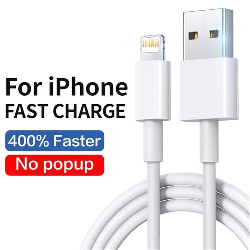 Original USB Cable For iPhone 14 13 12 11 Pro Max Mini XR XS Fast Charging Phone Date Cable For iPad Charger Wire Cord Accessories 2M white