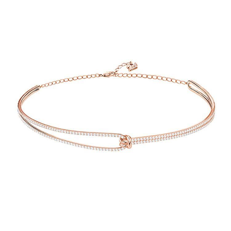 Swarovski Lifelong Choker Necklace Women necklace Rose-Gold 5392925 Box (Random Color)