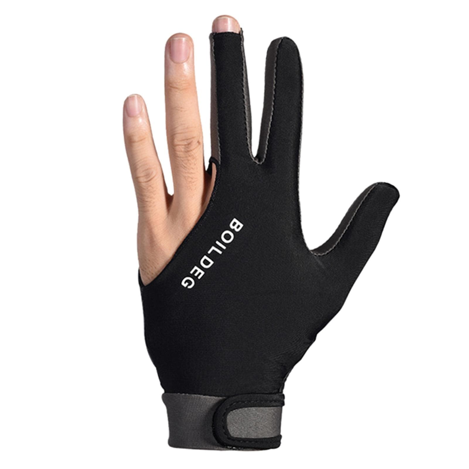 Billiard Glove Anti-skid Breathable Cue Sport Glove 3 Finger Super Elastic Sports Glove Fits on M grey