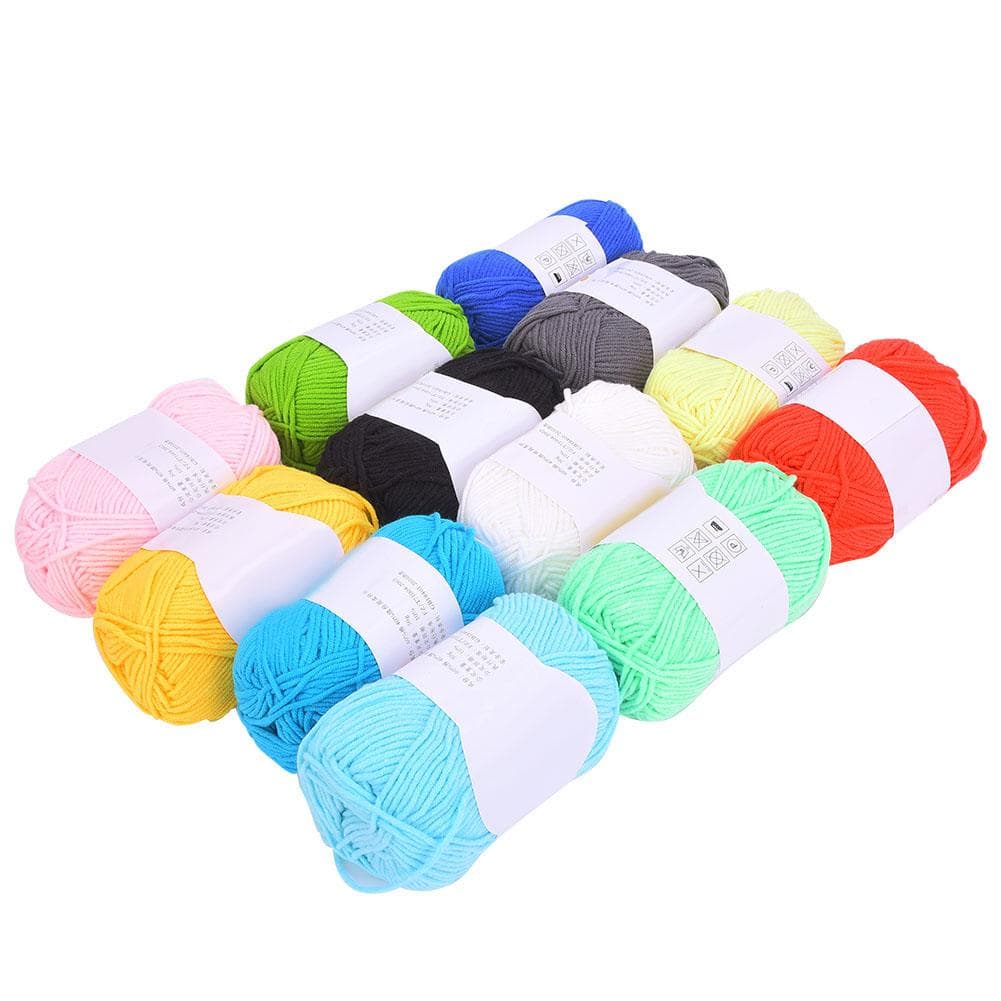 12 Colors Milk Cotton Yarn Soft Cotton Crochet Thread Baby Knitting Wool Yarn
