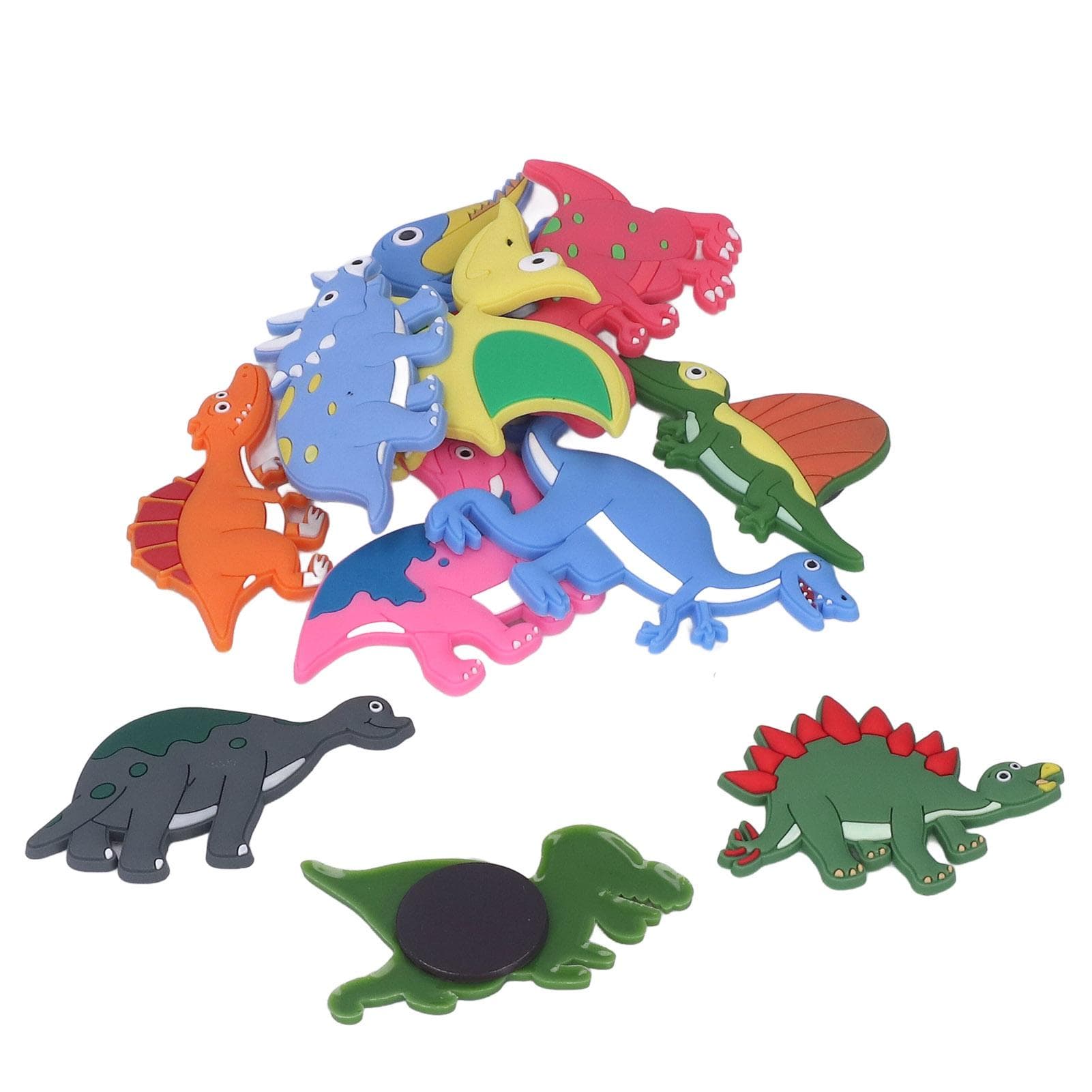 12pcs Refrigerator Magnets Cute Soft Silicone Strong Magnetism 3D Dinosaur Patterns Magnets for