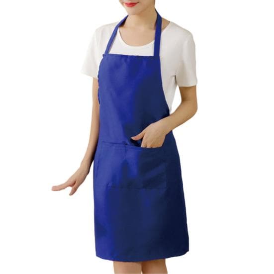 Unisex Apron Long-lasting Work Apron with Pockets Adjustable Straps Cooking Apron for Grill Restaurant Bar Cafes blue