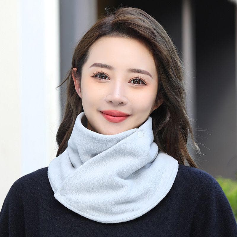 Unisex Polar Fleece Windproof Scarf: Cozy Autumn & Winter Neck Warmer for Cycling grey