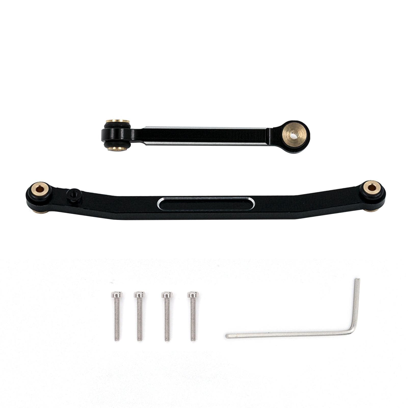 Steering Links Aluminum Alloy Steering Linkage Set Compatible with 1/24 Axial SCX24 90081 AXI00005 black