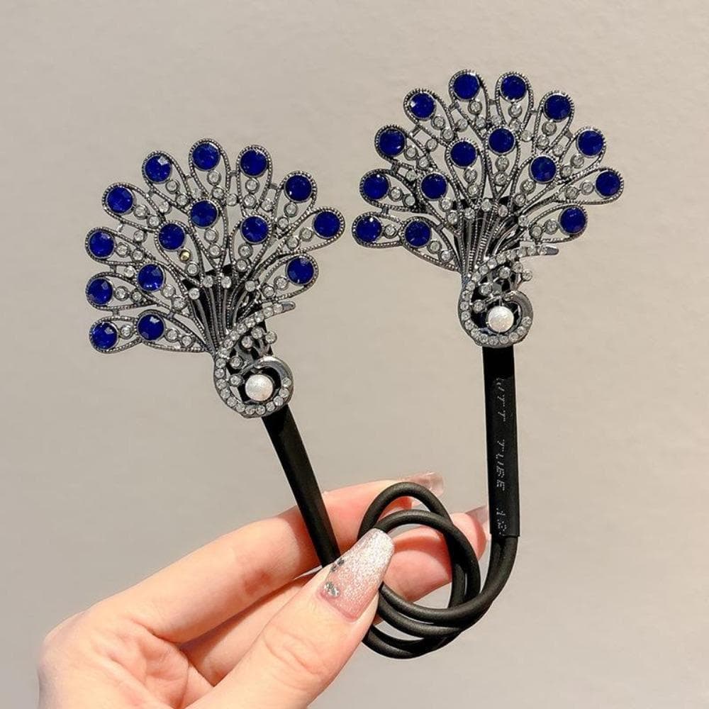 1pcs Leaf Shaped Decor Hair Bun Maker DIY Elegant Lazy Hair Curler French Twist Hairstyle Bun Hair 1pcs blue
