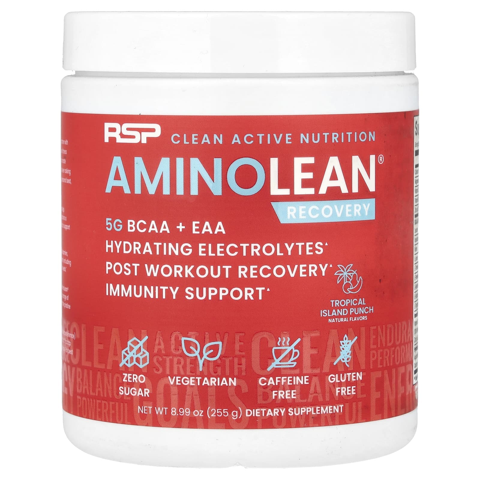 RSP Nutrition, AminoLean Recovery, Tropical Island Punch, Caffeine-Free, 8.99 oz (255 g)