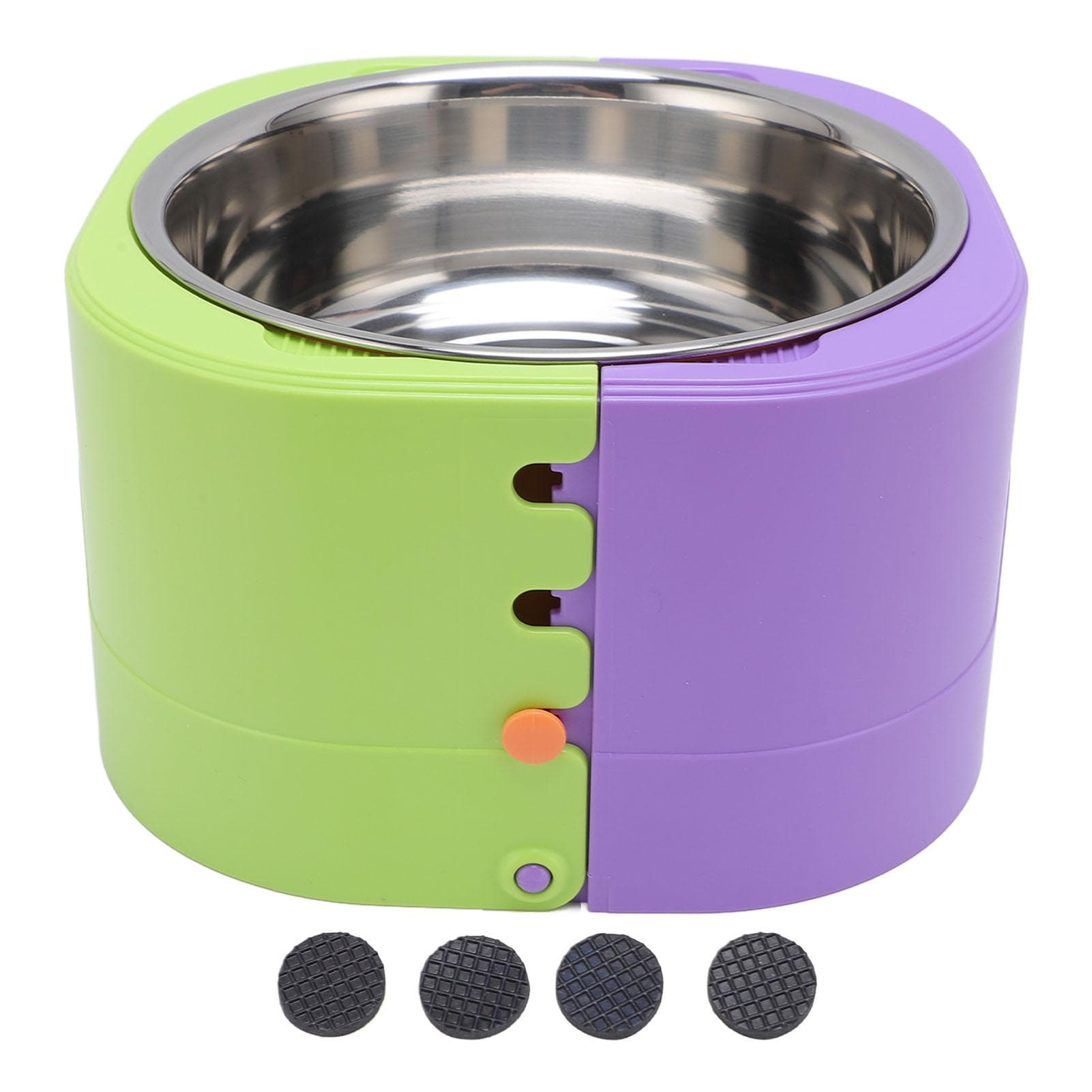 Adjustable Height Pet Bowl Easy to Clean Anti Slip Base Stainless Steel Dog Food Bowl Adjustable