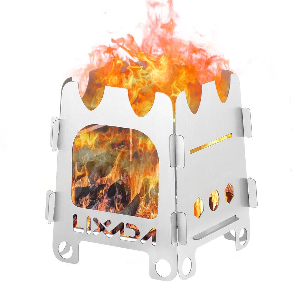 Lixada Titanium Outdoor Camping Stove Portable Ultralight Folding Wood Stove Pocket Stove Camping M