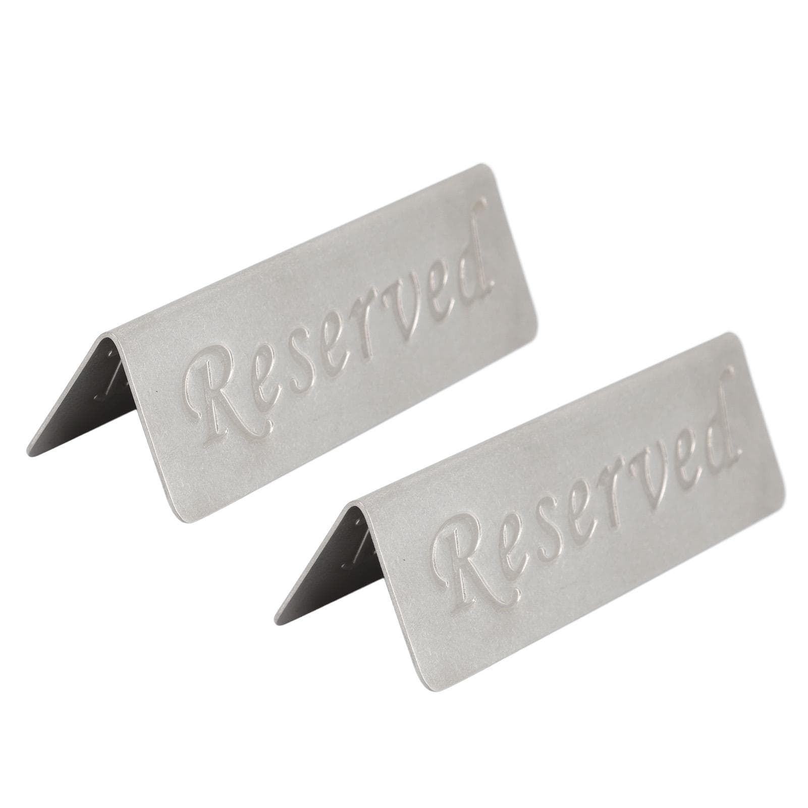 2Pcs Metal Stainless Steel Reserved Sign Double Sided Reserved Table Signs for Restaurants Bar Cafe