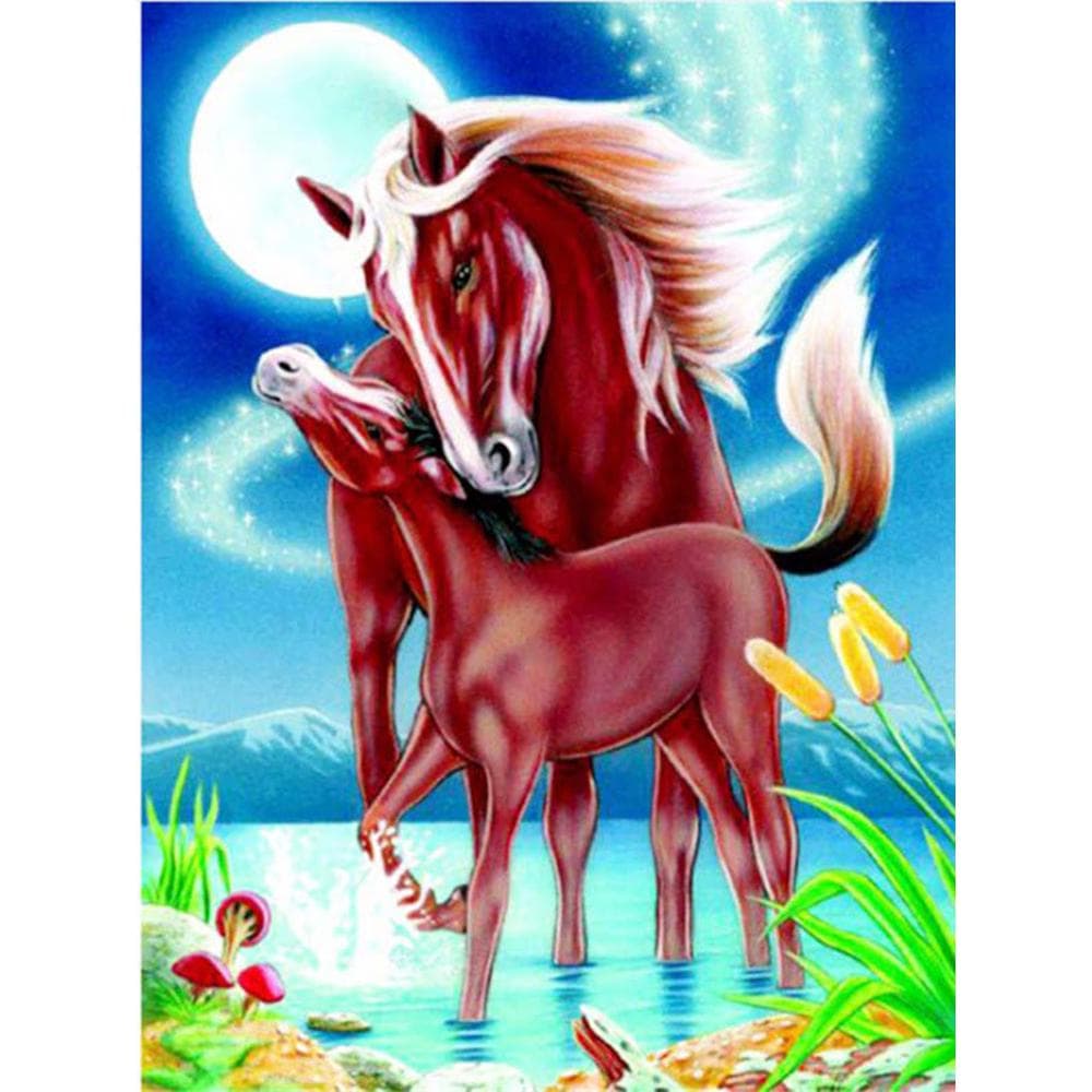 Horse Diamond Painting Full Drill Picture Rhinestone Diamond Embroidery Animal Pattern Home Decor 20X30CM
