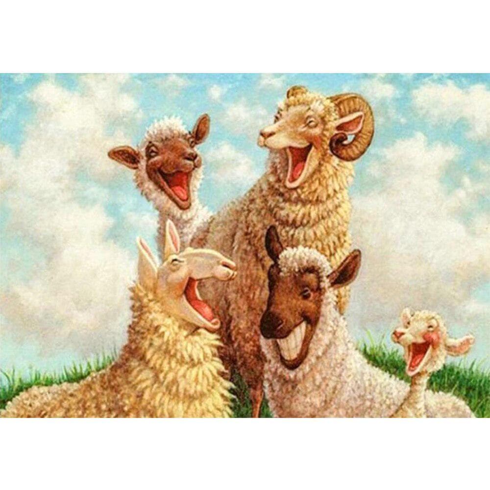 5d Diamond Painting Expression Sheep Full Round 5D DIY Diamond Embroidery 20X30CM