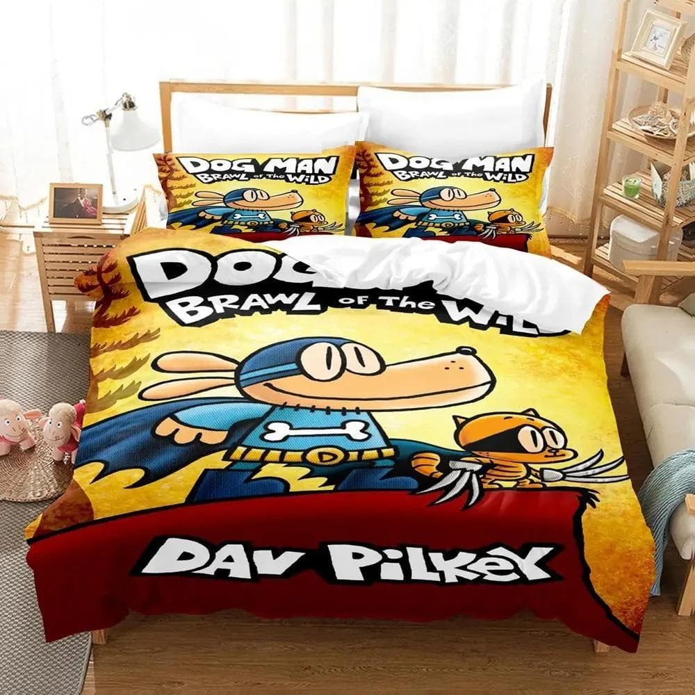 3D Print Cartoon Dog Man Bedding Set Boys Girls Twin Queen Size Duvet Cover Pillowcase Bed Kids Adult Fashion Home Textileextile AU Single 140x210cm