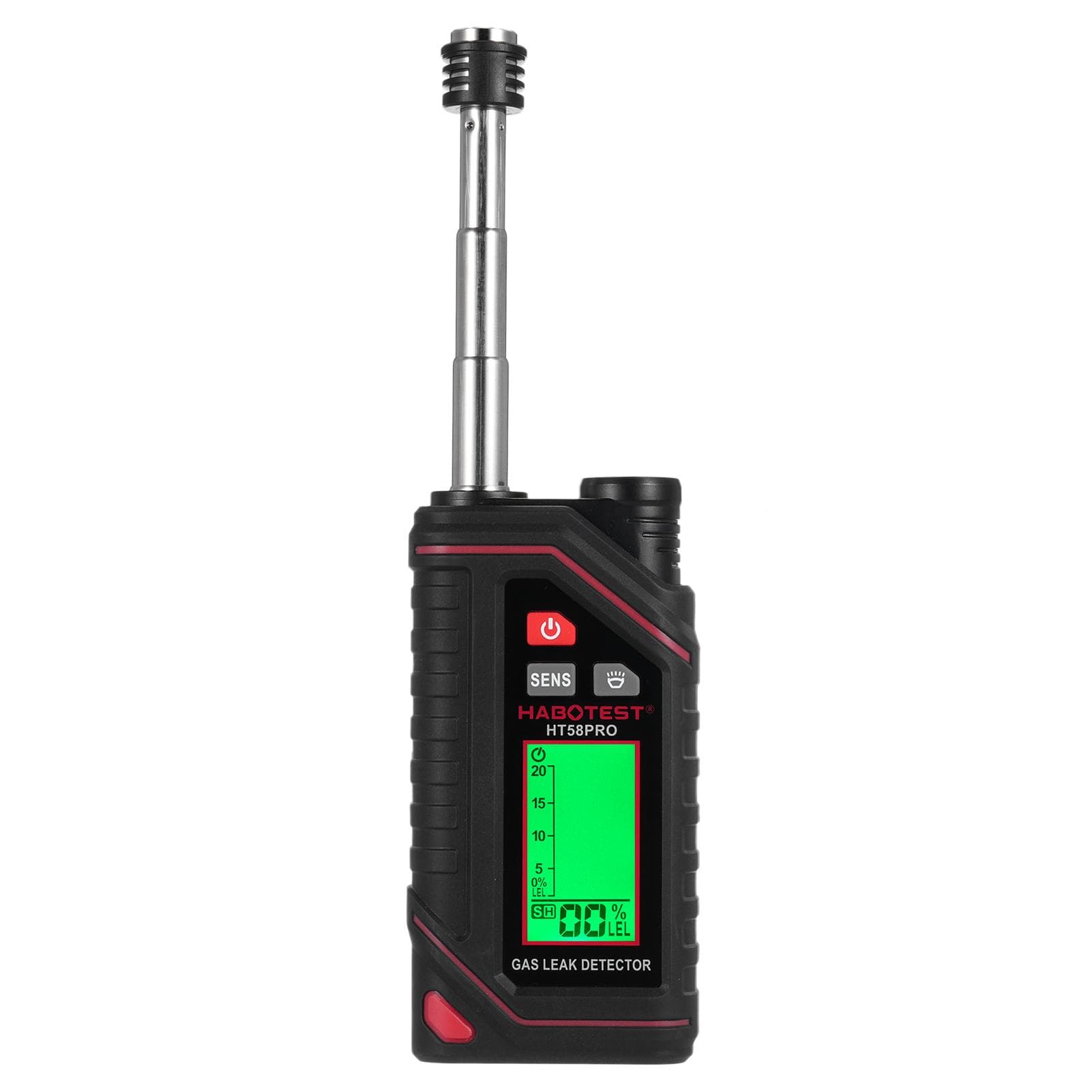 HABOTEST HT58PRO Rechargeable Natural Gas Detector Gas Leak Detector with 11.5-inch Extendable black