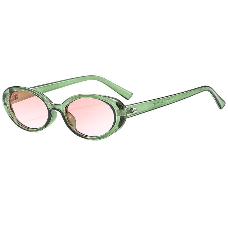 New Women Retro Oval Sunglasses Black Small Frame Fashion TrendyPoints Sun Glasses Female UV400 Protection show as picture