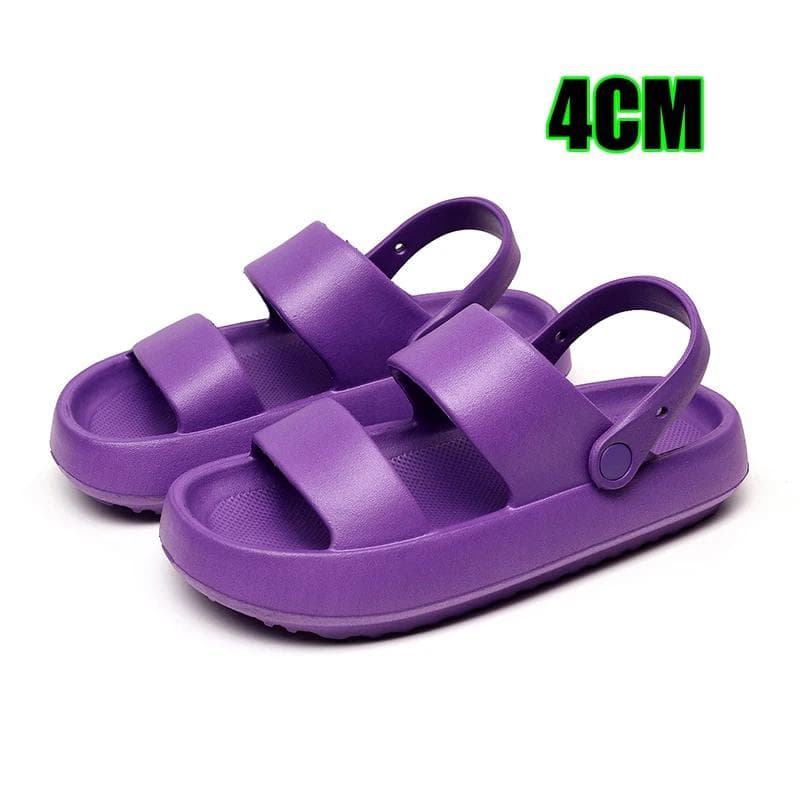 Women Summer Beach Platform Sandals Green Soft Sole EVA Slides Woman Fashion Non-slip Outdoor Slippers Female Comfortable Shoes 44-45 purple