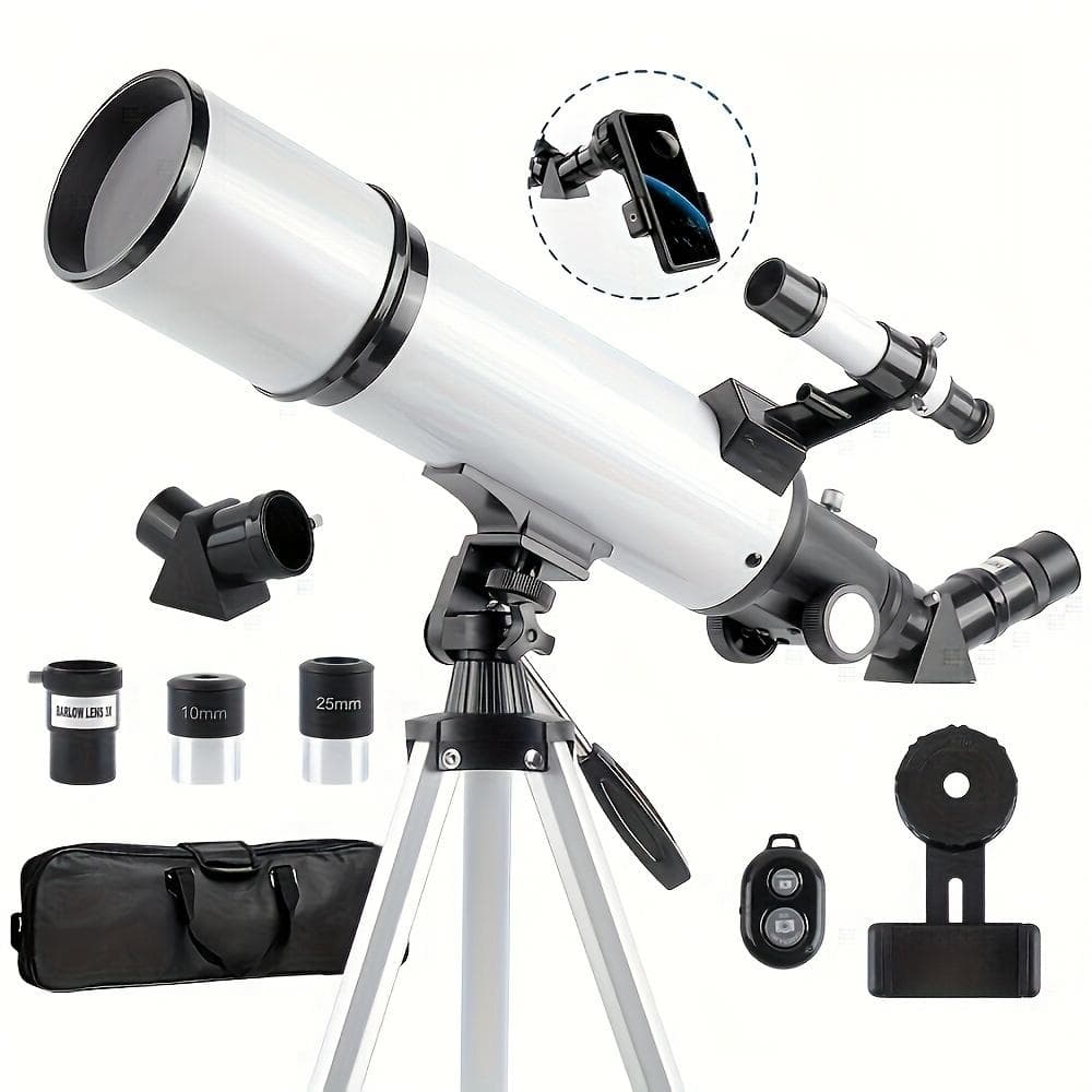 Astronomical Telescope, 80mm Aperture 600mm Telescopes for Adults Astronomy, Fully Mult New white astronomical telescope