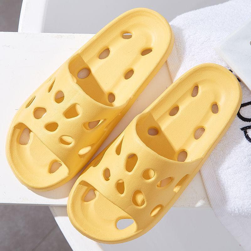 Women's Outdoor Summer Thick-Soled Slippers: High-End Couples' and Bathroom Sandals. 40/41 yellow