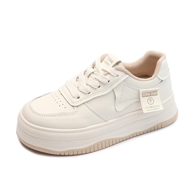 Thick-soled White Shoes Women Spring New Casual All-match Big Head Bread Board Shoes Women 40