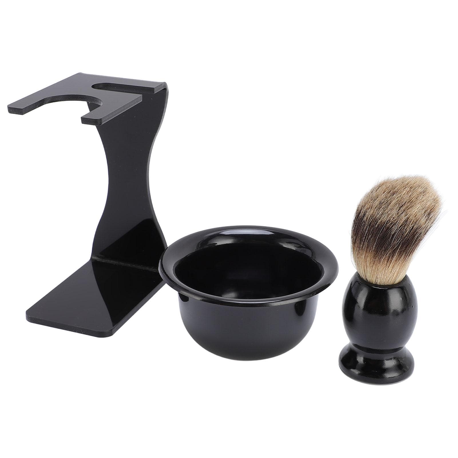 Shaving Brush Set Men Portable Beard Grooming Kit Shaving Brush Lathering Foam Bowl and Holder Set